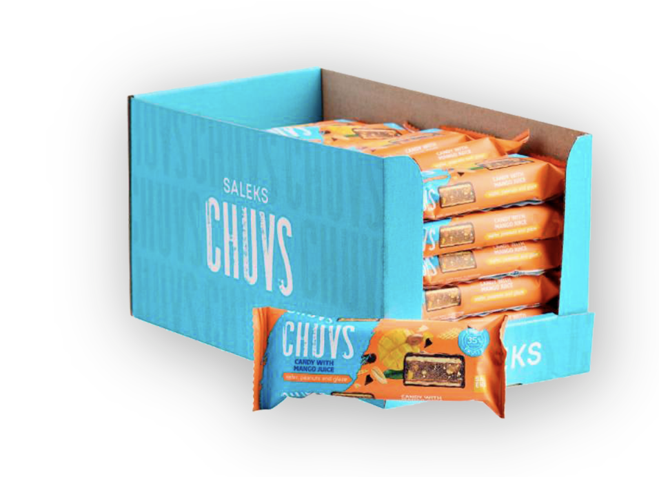 Цукерка Чавз з яблучним пюре соком манго та смаженим арахісом 30г